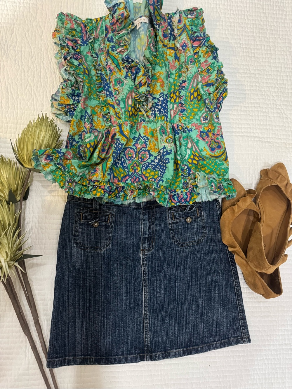 DKNY Dark Blue Denim Mini Skirt Size 2